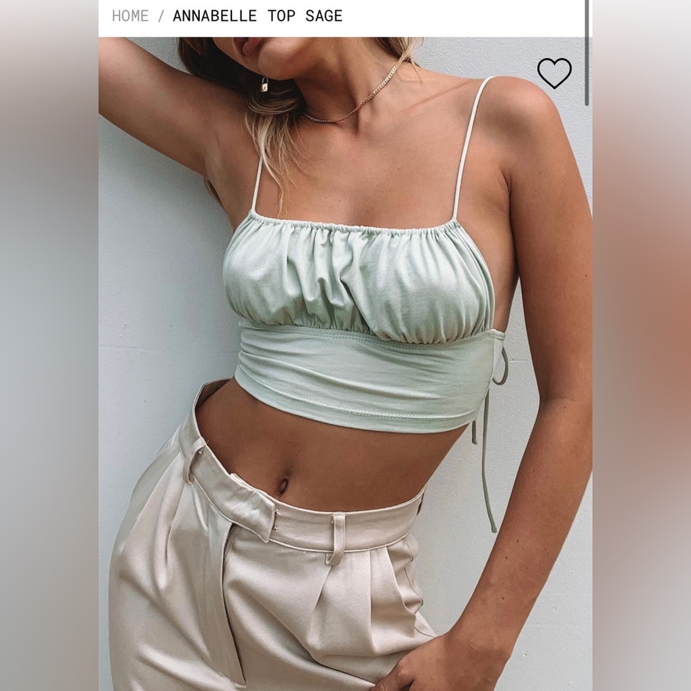 Sage green Princess Polly crop top